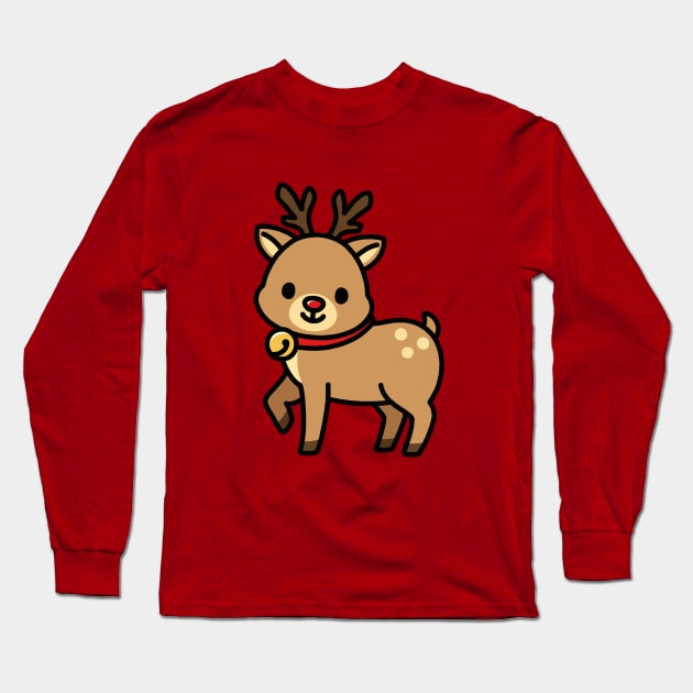 Reindeer Long Sleeve T-Shirt by littlemandyart